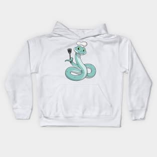 Snake as Cook with Chef hat Kids Hoodie